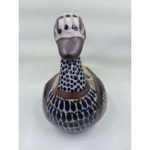Tonala Mexican Folk Art Pottery Vintage Duck/Bird Hand-Painted Signed